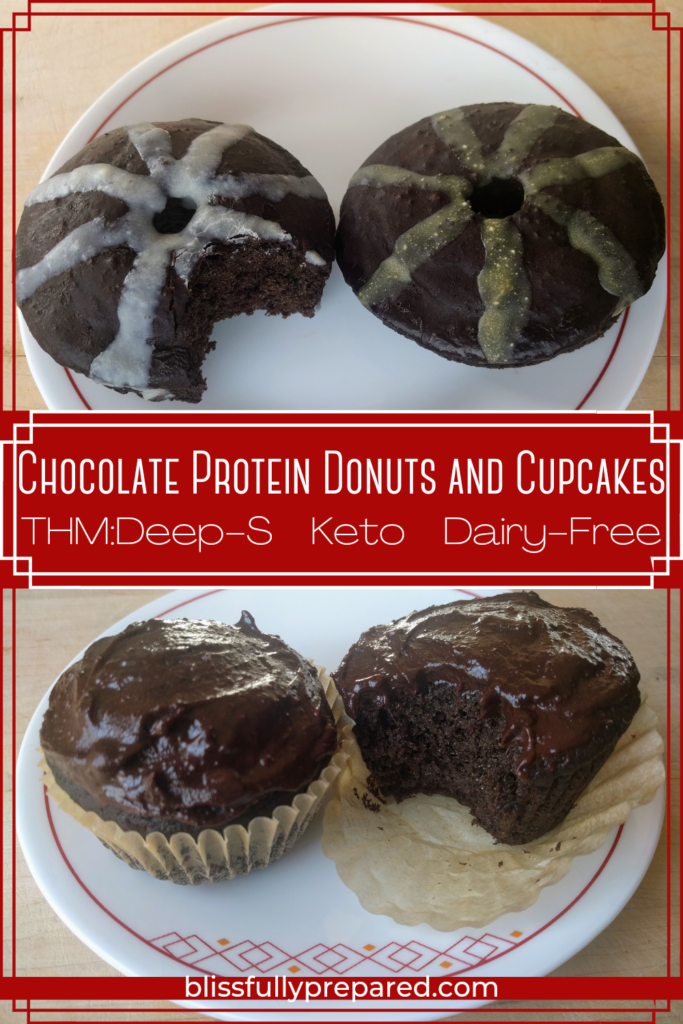 pinterest pin
chocolate protein donuts and cupcakes
