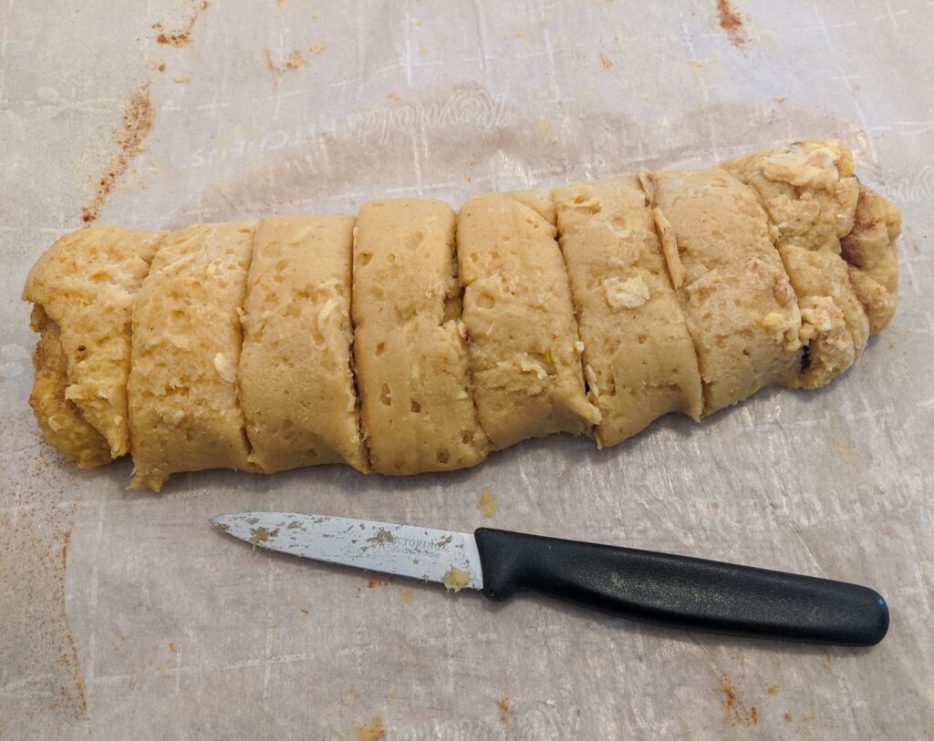 cutting the dough