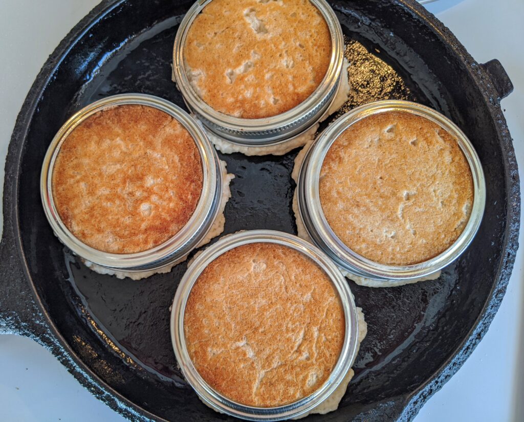 Collagen English Muffins flipped in skillet