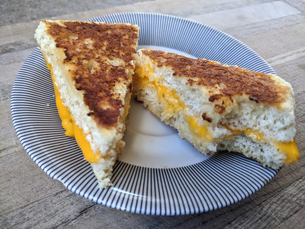 Collagen English Muffin bread as a grilled cheese