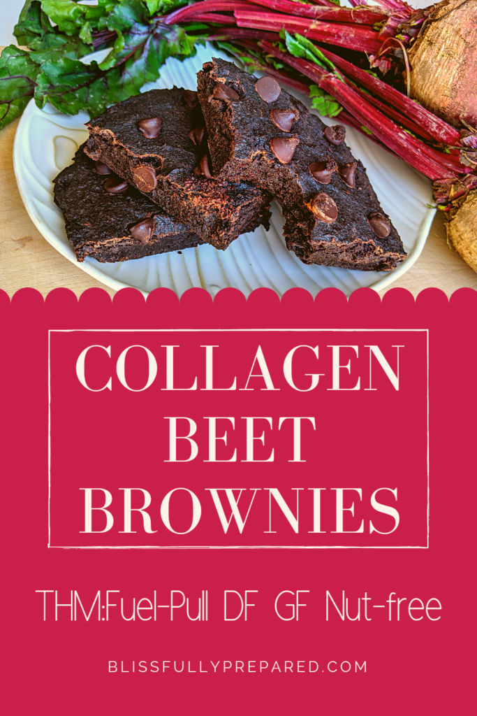 Pinterest pin for collagen beet brownies