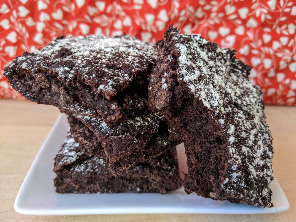 Collagen Beet Brownies with powdered "sugar"