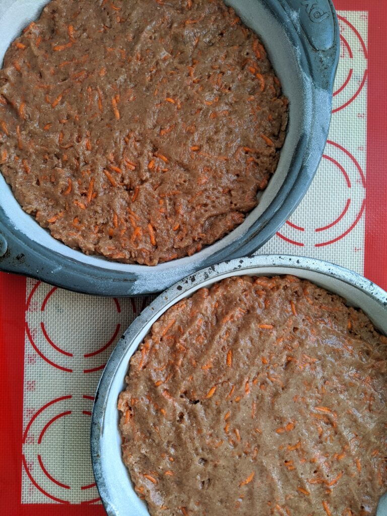 Keto carrot cake ready to bake