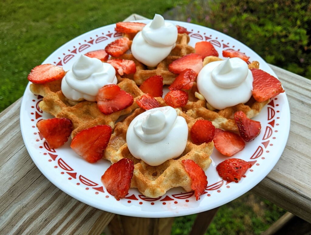 Fat-Free Whipped Topping on waffles